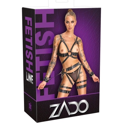 Zado Bodystocking Kožený postroj vel. černý