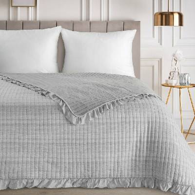Eurofirany Romantický jemný prehoz ARI sivý sivá Polyester 170x210 cm