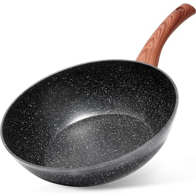 Vilde Granitový wok Black&Wood 28 cm