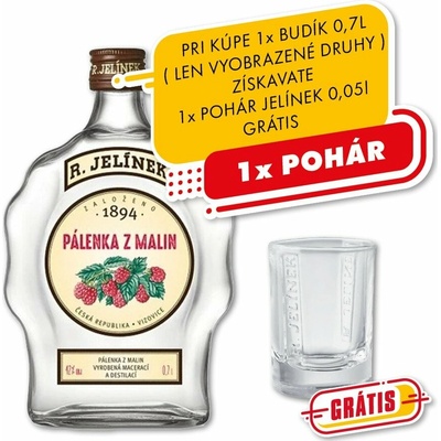 Rudolf Jelínek Pálenka z Malin 42% 0,7 l (čistá fľaša)
