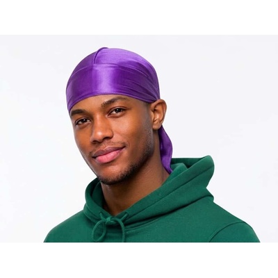 saténový Durag Dreamfix pro fixaci zapleteného účesu fialová
