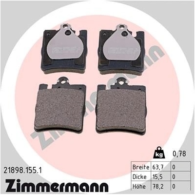 ZIMMERMANN Sada brzdových platničiek kotúčovej brzdy 218981551