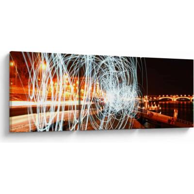Obraz světelných vln, třídílný 120x40 cm