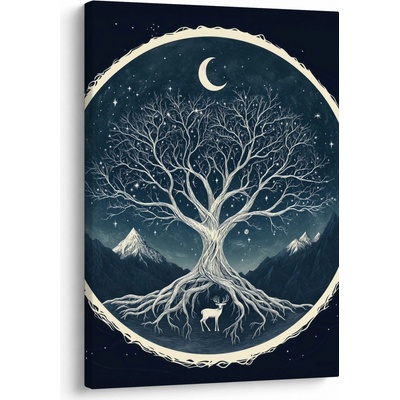 Obraz – Magický strom s jeleňom II., jednodielny 50x70 cm