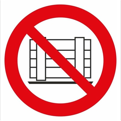 Podlahová značka – zákaz odkládání materiálů ISO 7010
