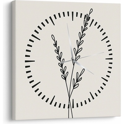 Obraz - Luční květ N⁰2 (s hodinami), jednodílný 30x30 cm s hodinami