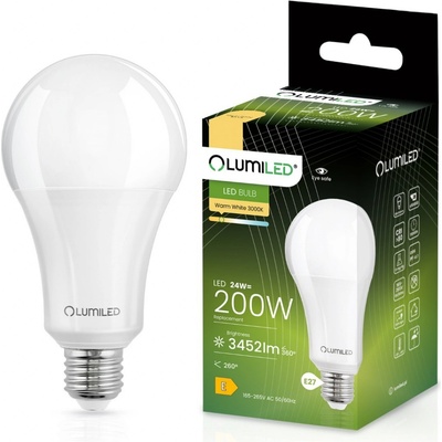 Lumiled LED žiarovka E27 A80 24W = 200W 3452lm 3000K Warm 260° CCD