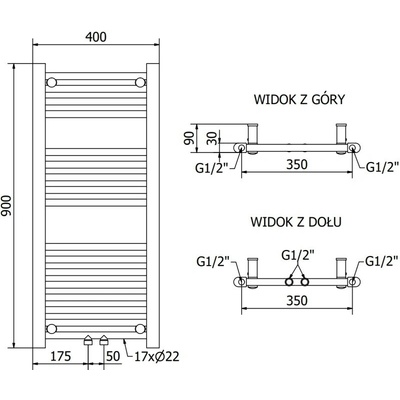 Mexen Mars 900 mm x 400 mm W110-0900-400-00-70
