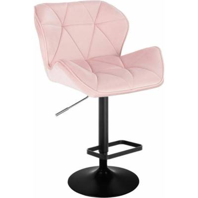 LuxuryForm Design Milano Velur na čiernom tanieri / svetlo ružová