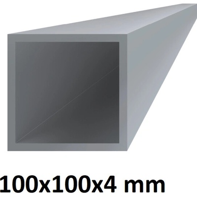 Hliníkový jekl čtvercový 100x100x4 mm 6 m (AL-100x100x4-6)
