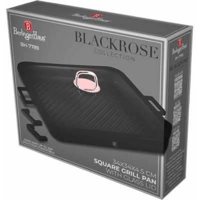 BerlingerHaus Pánev grilovací s titanovým povrchem a poklicí 34 cm Black Rose Collection BH-7789