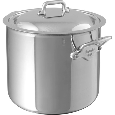 Hrnec 24 cm, 9,2 l, s nerezovými uchy a nerezovou poklicí, nerez, MAUVIEL