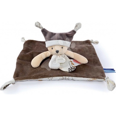Doudou et Compagnie plyšový medvedík na maznanie Bear Taupe Flat Comforter s QR kódom na rozprávky hnedý 25 cm DC4058 – Hledejceny.cz
