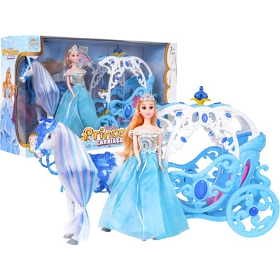 RKToys Princezna s modrým kočárem a bílým koněm