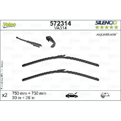 Valeo Silencio Aquablade set 750+730 mm VA 572314