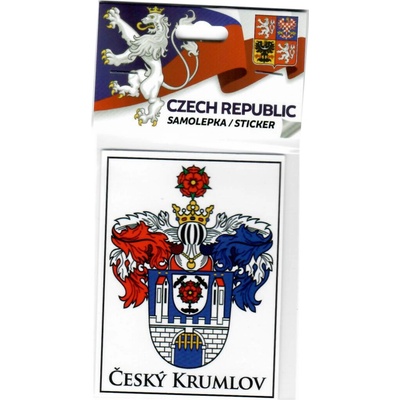 Samolepka so symbolom mesta Český Krumlov 6 x 8 cm - farebná