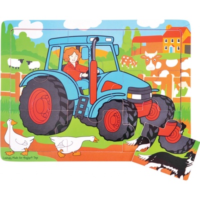 Bigjigs toys Traktor 9 dielov