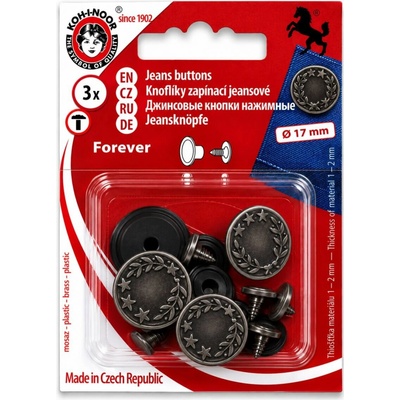 Knoflík riflový FOREVER vel. 7 (17mm) varianta černý nikl – Hledejceny.cz