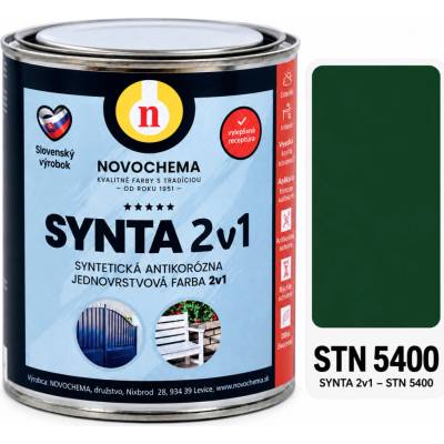 Synta 2v1 Jednovrstvová antikorózna farba tmavá 0,75 kg zelená