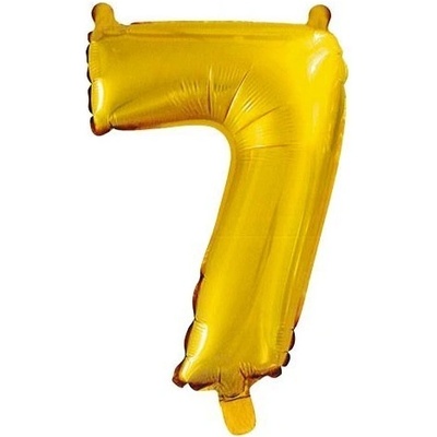 JUNIOR Fóliový balónek 35 cm číslice 7 zlatý 6808-7G