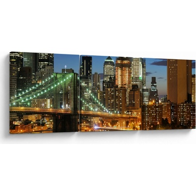 Obraz - Most s New Yorkom, trojdielne 120x40 cm