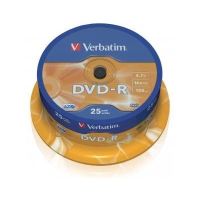 Verbatim DVD-R 4,7GB 16x, Advanced AZO+, cakebox, 25ks (43522) – Hledejceny.cz