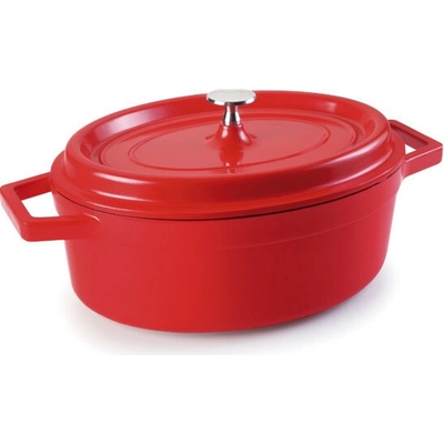 LACOR Cocottes 25927 – oválný hrnec, 3,5 l, 26 × 20 cm, červený