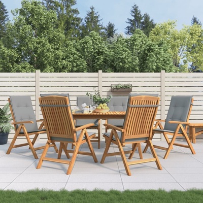 vidaXL Polohovací zahradní židle s poduškami 6 ks masivní teak 3196502 – Hledejceny.cz