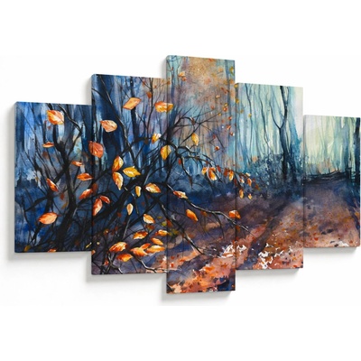 Obraz - Lúče jesenného slnka, päťdielne 150x105 cm