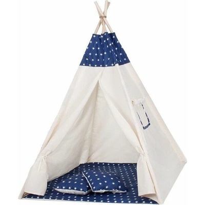 Bestent Dětský stan Teepee s polštáři Hvězdy modrý