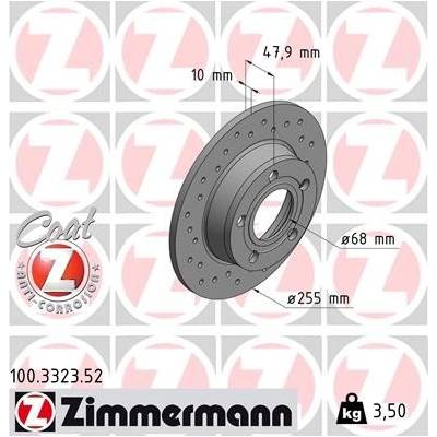 ZIMMERMANN Brzdový kotúč 100332352
