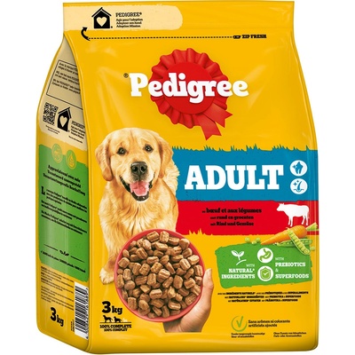 Pedigree Adult hovädzie mäso a zelenina 3 kg