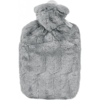 Hugo Frosch Classic termofor s obalem z umělé kožešiny šedý s podšívkou 1,8 l