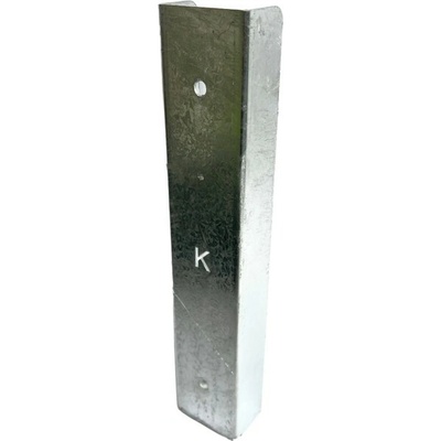 Stabilizační držák pro podhrabové desky bez zámku 300 mm | pozinkovaný | koncový "U" | pro sloupek profilu 60 × 60 / 60 × 40 mm