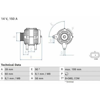 Alternátor BOSCH 0 986 084 070