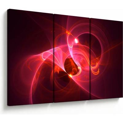 Moderní obraz růžové abstrakce, třídílný 120x80 cm