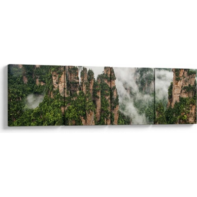 Obraz - Zhangjiajie National Park, Čína, Čtyřdílný 160x40 cm