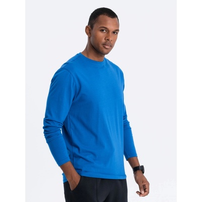 Ombre Clothing pánské tričko s dlouhým rukávem Eliwn modrá