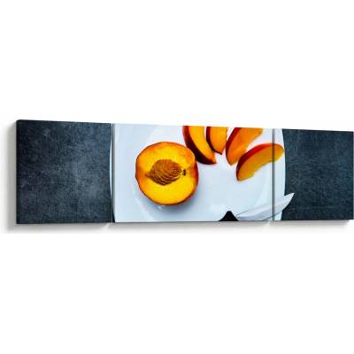 Obraz broskve, třídílný 170x50 cm