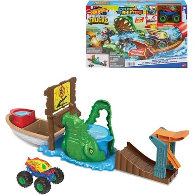 Mattel Hot Wheels Monster Trucks color shifters zuřivý krokodýl HGV14 Jeníček