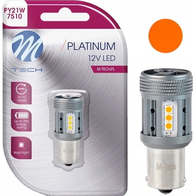 M-Tech CANBUS PY21W BAU15s 12 LED oranžové 1 ks LB852Y-01B