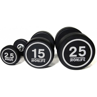 IRONLIFE Sada jednoručních činek pogumovaných 2,5-25 kg