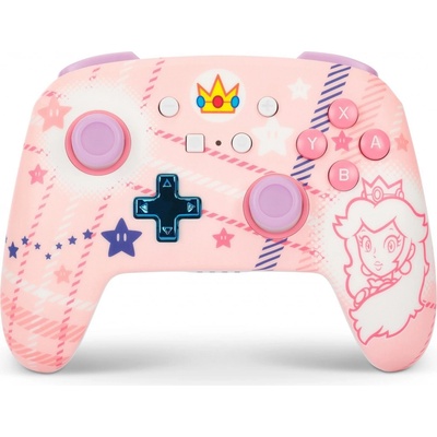 PowerA Enhanced Wireless Controller Super Mario Princess Peach Plaid NSGP0255-01