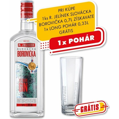 Rudolf Jelínek Slovácká borovička 45% 0,7 l (čistá fľaša)