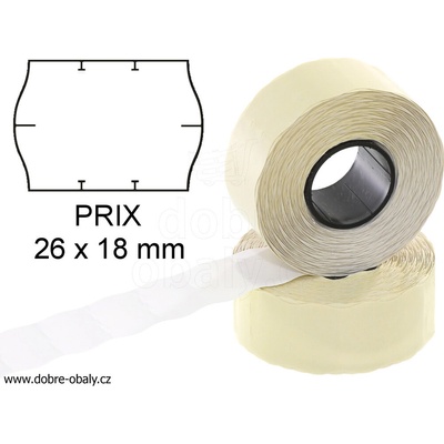 Cenové etikety 26x18mm, bílé PRIX