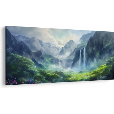 Obraz - Údolie vodopádov, jednodielne 250x125 cm