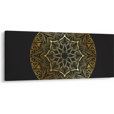Obraz zlaté abstrakcie, jednodielne 120x50 cm