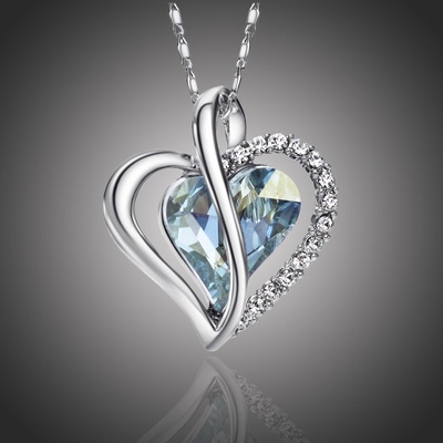 Éternelle Náhrdelník Swarovski Elements modrý srdíčko NH1012-11140206230401/R Modrá – Hledejceny.cz