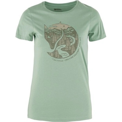 Fjallraven Arctic Fox Print T-shirt MISTY GREEN