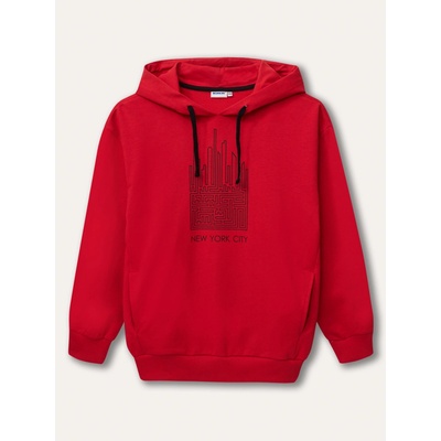 Winkiki Kids Wear Chlapecká mikina s kapucí New York City červená